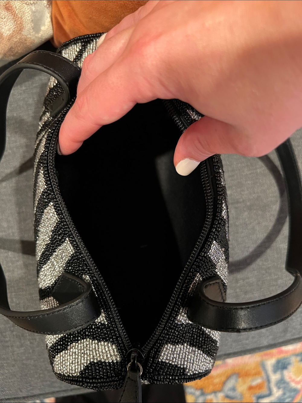 Reformation Zebra Beaded Aurora Shoulder Bag - Picture 5 of 8